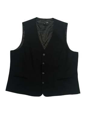 Fourmy by Cintas Black Wool Blend Four-Button Formal Suit Vest Men’s Size Large